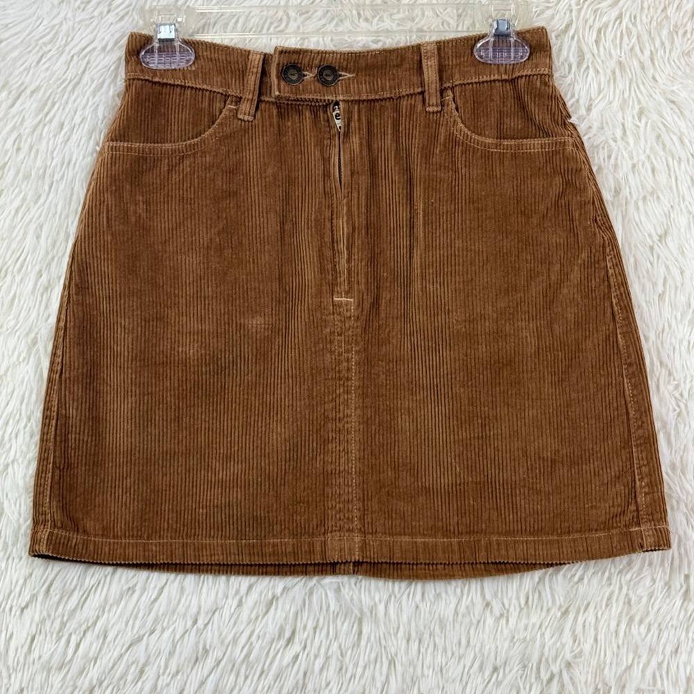 Hollister Brown Corduroy Ultra High-Rise Mini Skirt Size 1